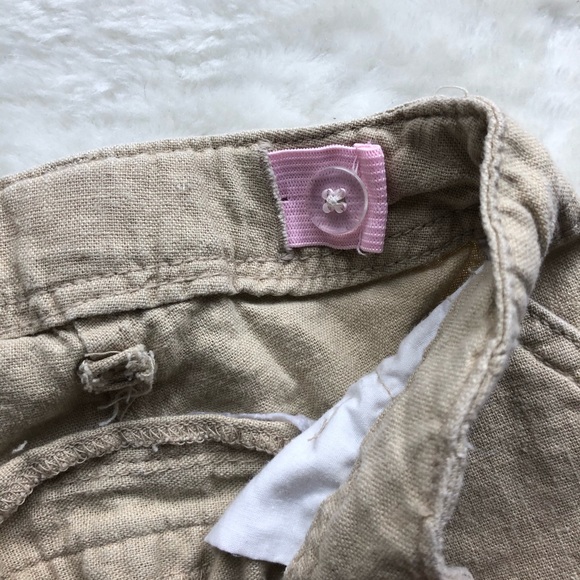 Girls Tan Adjustable linen blend shorts size 12 - Picture 4 of 5